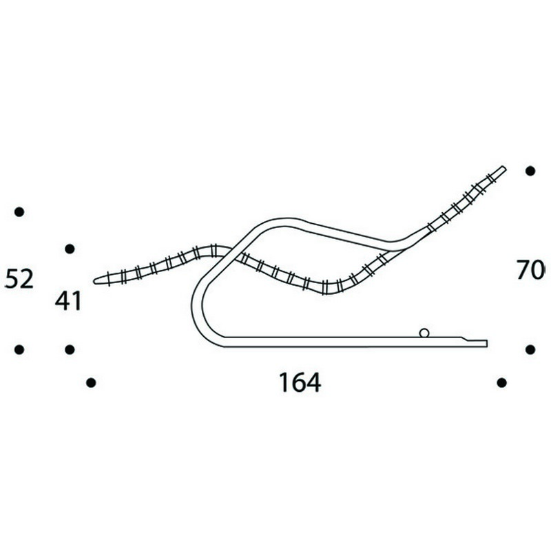 Technische Zeichnung der Artek 43 Liege mit Maßen, modernes Möbeldesign für entspanntes Liegen.