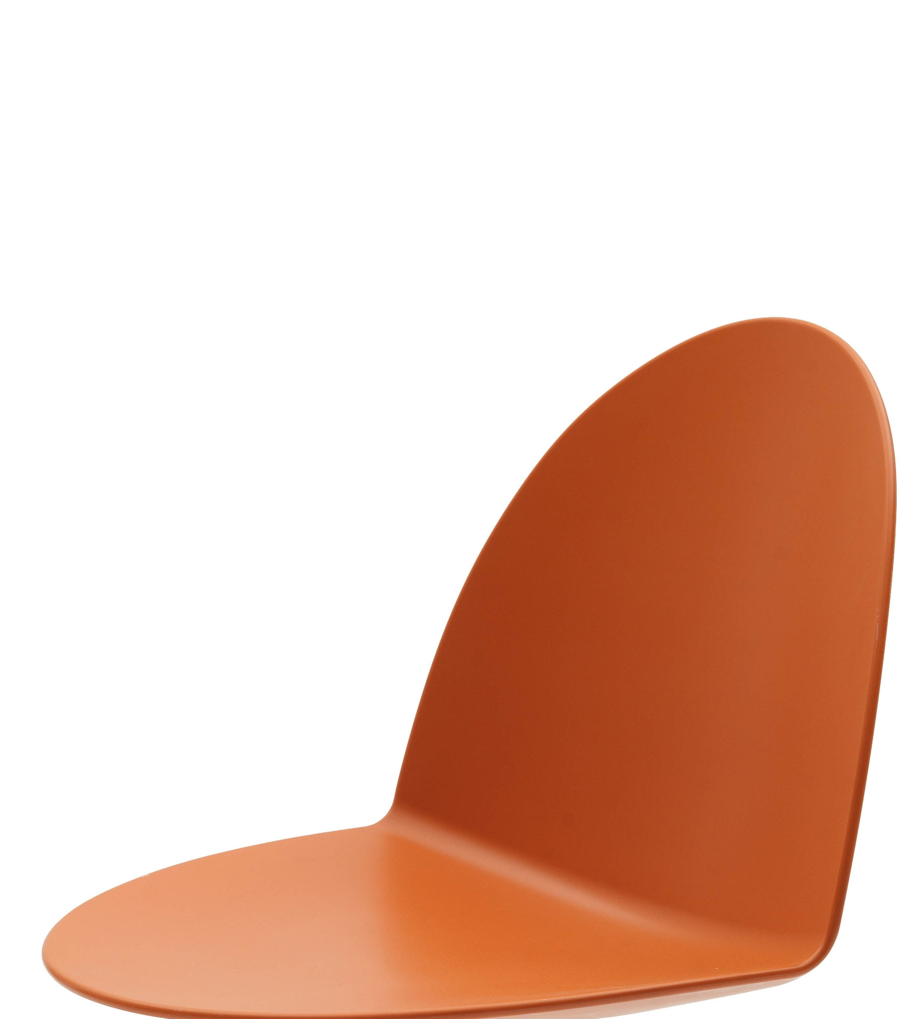 Detailaufnahme des orangefarbenen Camel Stuhls von Segis mit Kufengestell. Modernes Design für Büro und Wohnbereich.