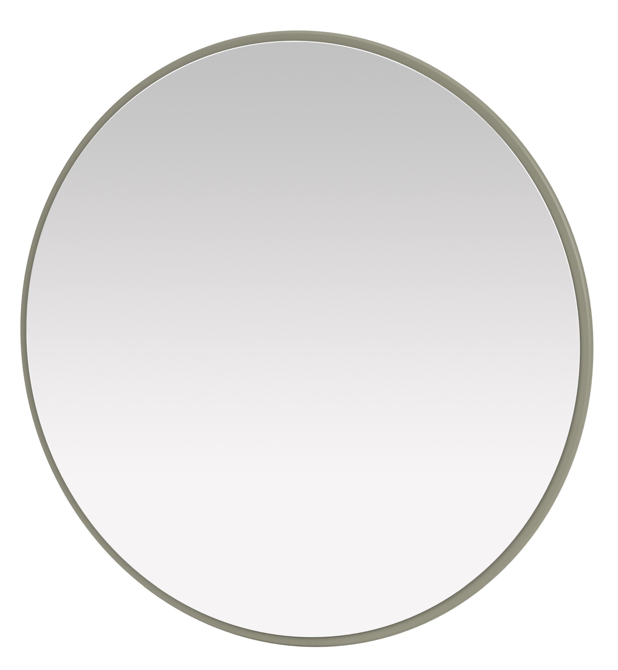 Runder Montana Spiegel mit Fennel-farbenem Rahmen. Moderner Wandspiegel für Badezimmer und Wohnraum.