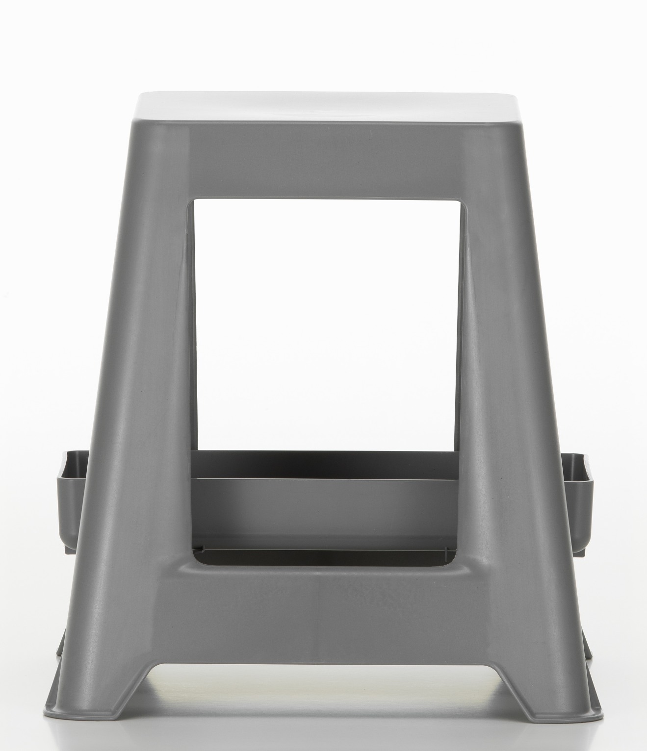 Dunkelgrauer Chap Hocker von Vitra, ein moderner, minimalistischer Tritthocker für den Haushalt.