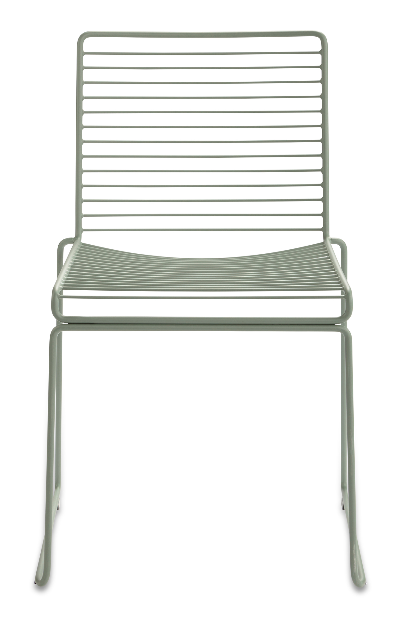 Hee Dining Chair Stuhl von Hay in Fall Grün, Draufsicht. Metallstuhl für Esszimmer.