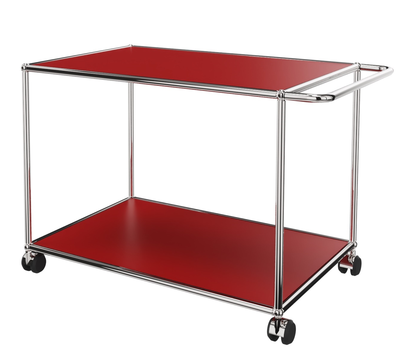 USM Haller Servierwagen mit Rollen rot
