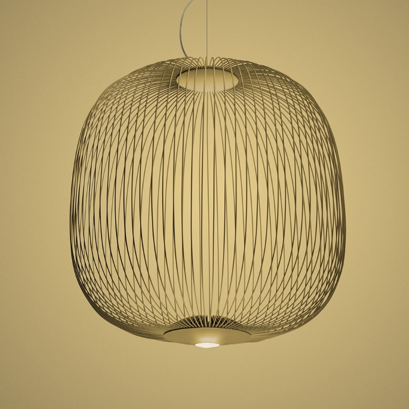 Spokes 2 piccola Pendelleuchte Gold Foscarini