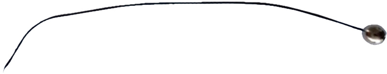 Zugschnur mit Kugel als Ersatzteil für Wilhelm Wagenfeld Leuchten, Detailaufnahme der schwarzen Zugschnur.