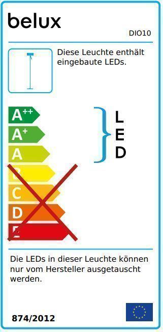 Diogenes LED Stehleuchte Belux Goldgrau