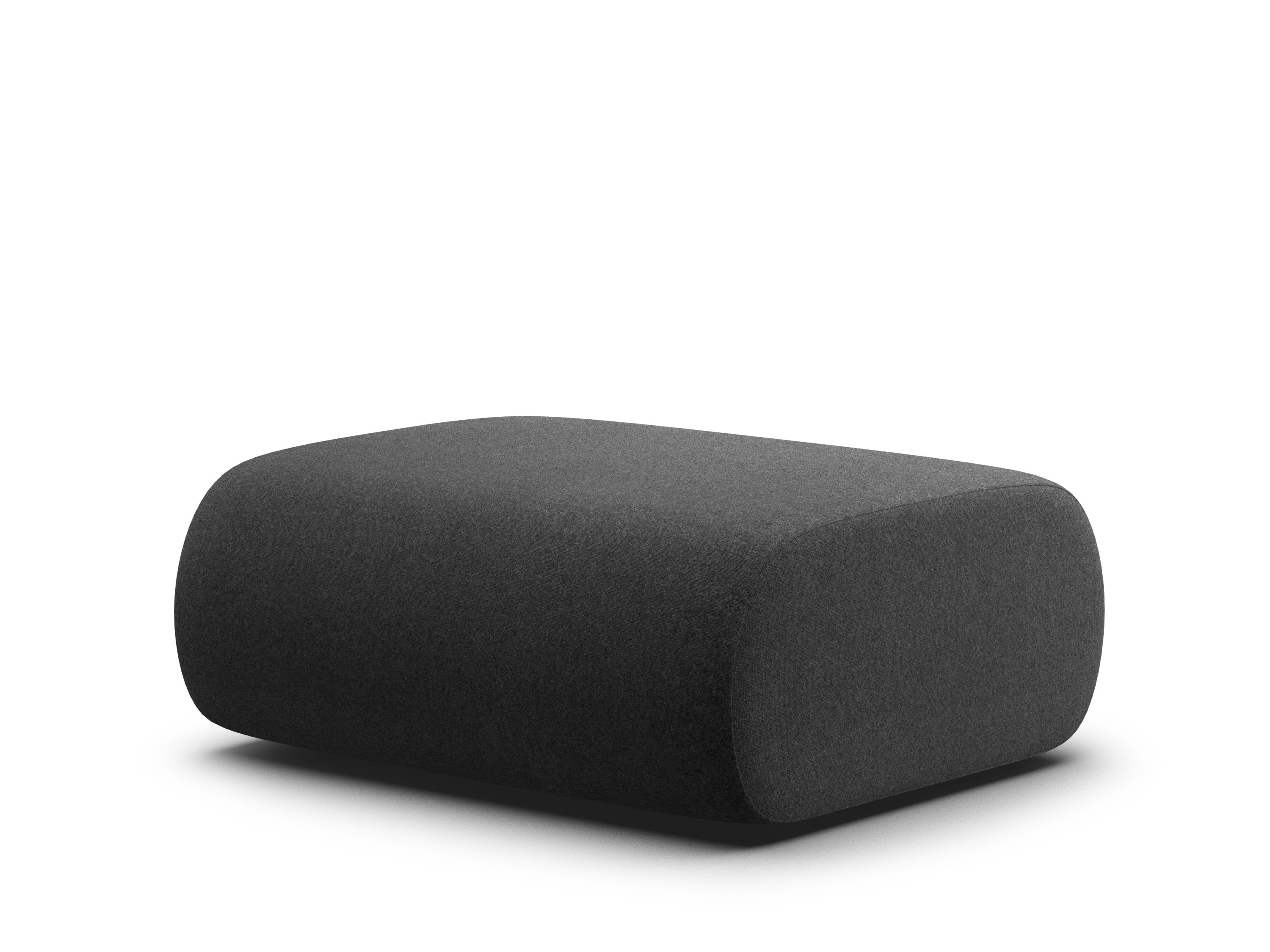 Anthrazitfarbener OLA Sofa Pouf aus Leinenstoff, ein stilvolles Sitzmöbel für Wohnzimmer und Lounge.