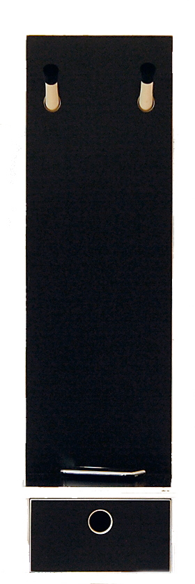 Schwarze Moormann Ablage mit Schublade. Wandablage für Büro oder Zuhause mit minimalistischem Design.