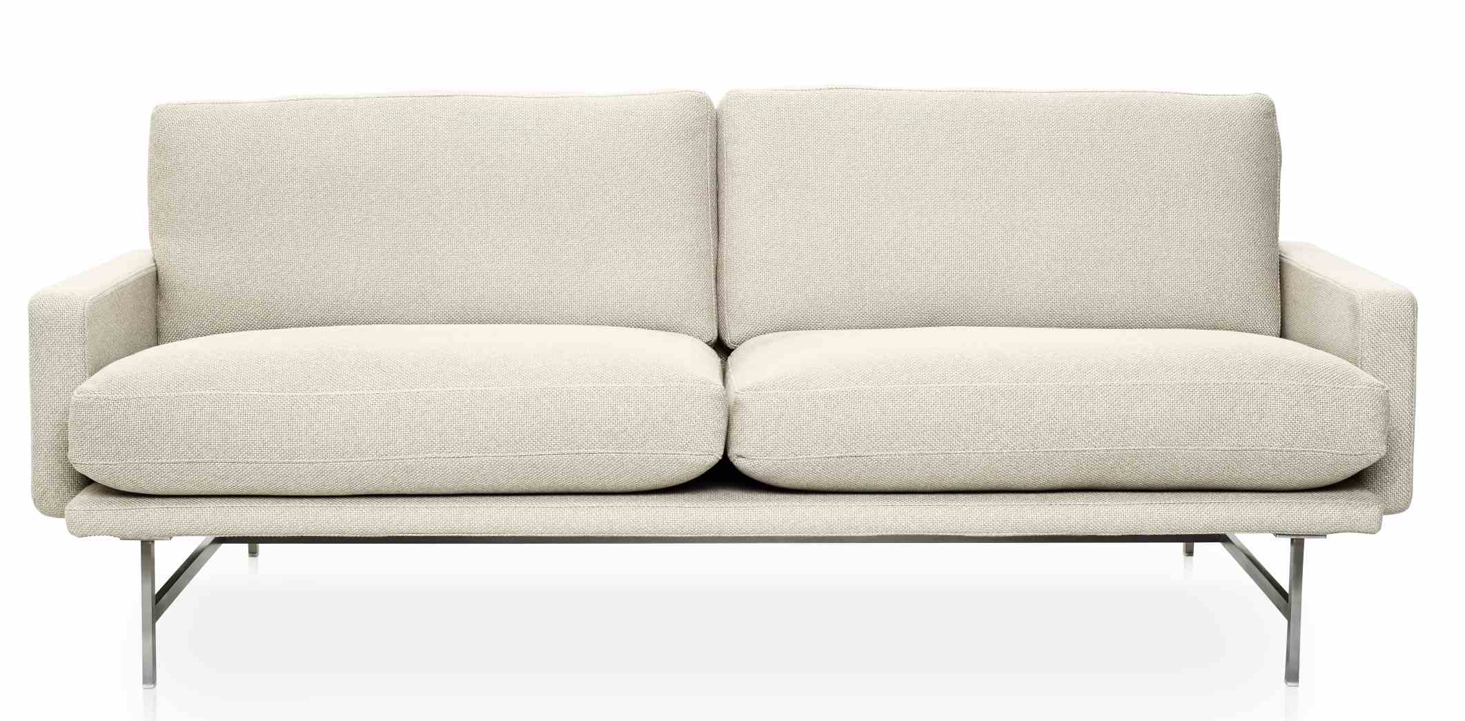 Beige Lissoni Sofa von Fritz Hansen mit minimalistischem Design und Metallbeinen.