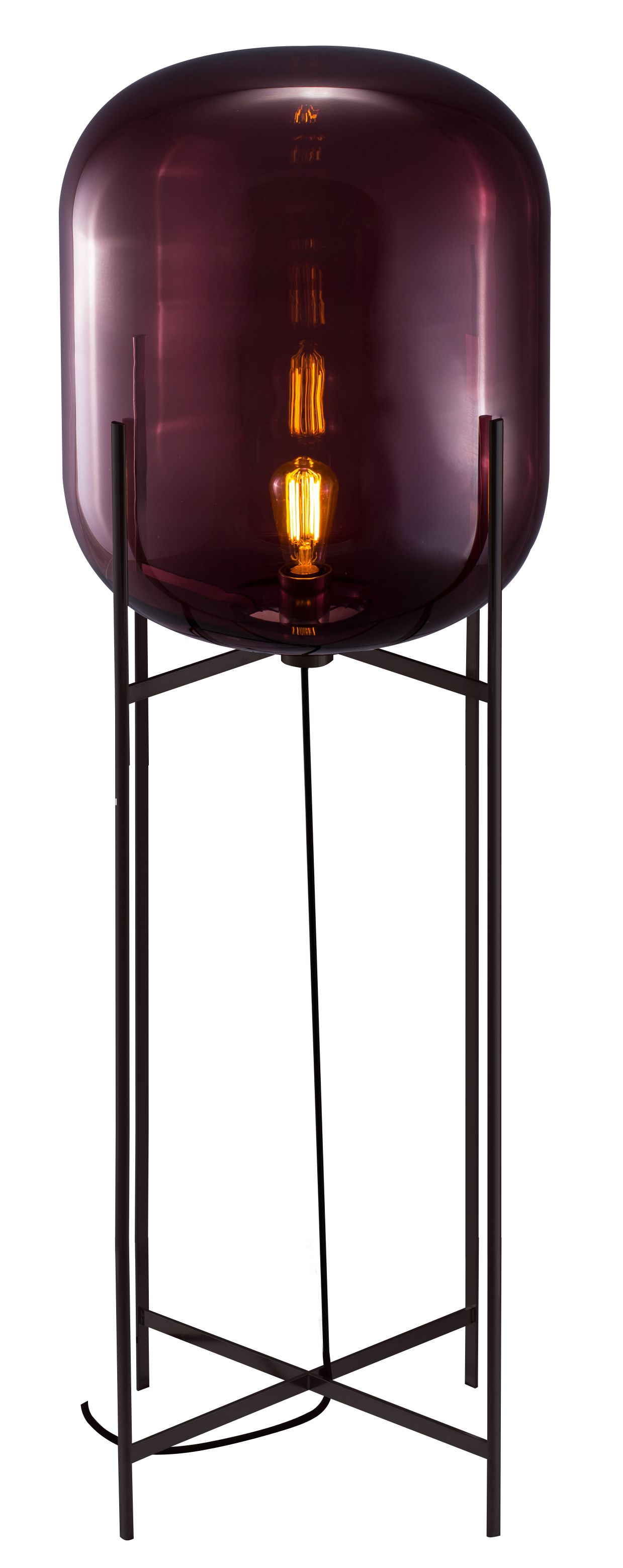 Oda Big Stehleuchte Pulpo Aubergine - Gestell schwarz