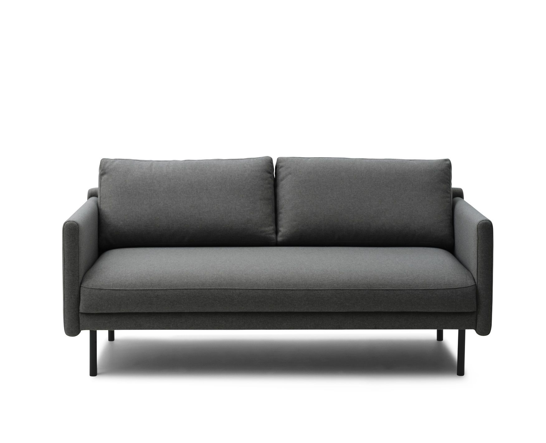 Graues Rar Sofa 2-Sitzer von Normann Copenhagen mit schwarzen Füßen, modernes Design.