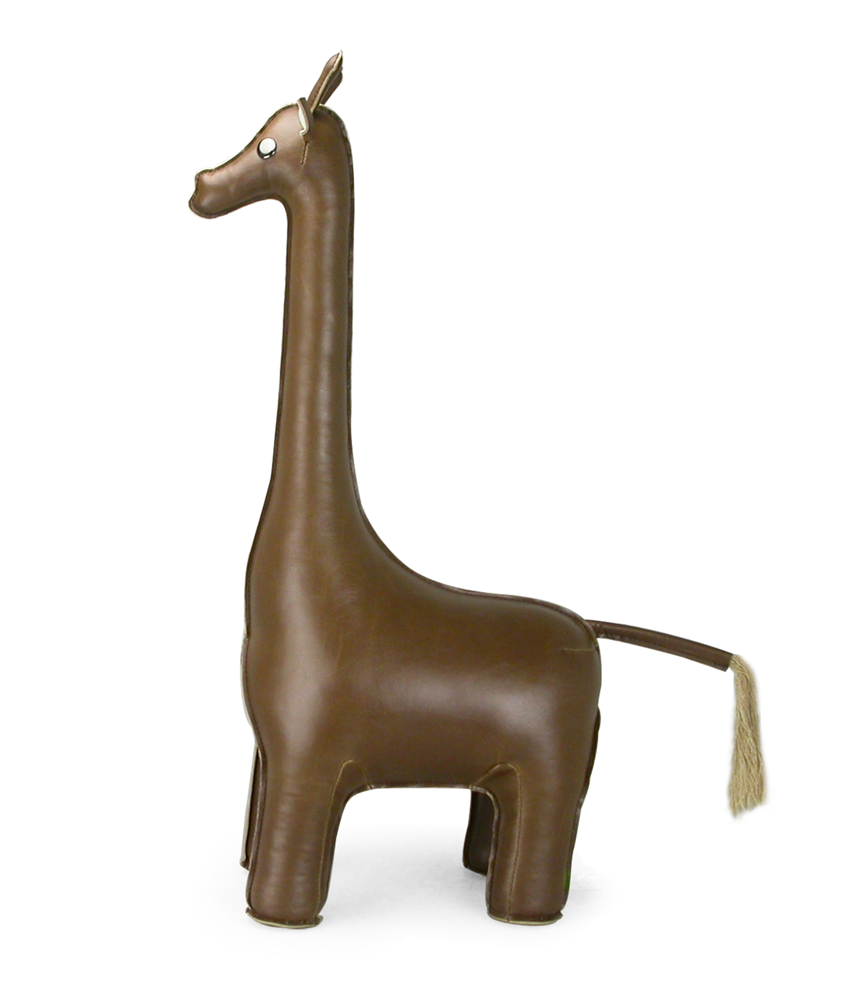 Türstopper Classic Giraffe von Züny, braun-weiß, aus Kunstleder, stehend auf weißem Hintergrund, für Kinderzimmer und Wohnraum.