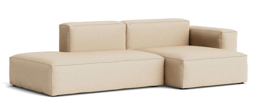 Mags Soft Sofa Low 2,5-Sitzer Combination 3 mit Armlehne rechts Hay Stoff Hallingdal 220 mit Beige Naht
