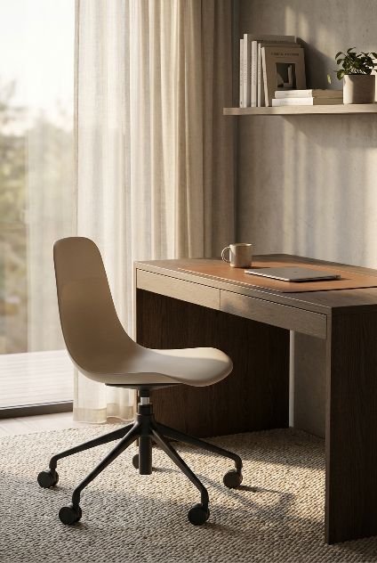 Elephantino Stuhl Fünfstern Gestell mit Rollen Kristalia