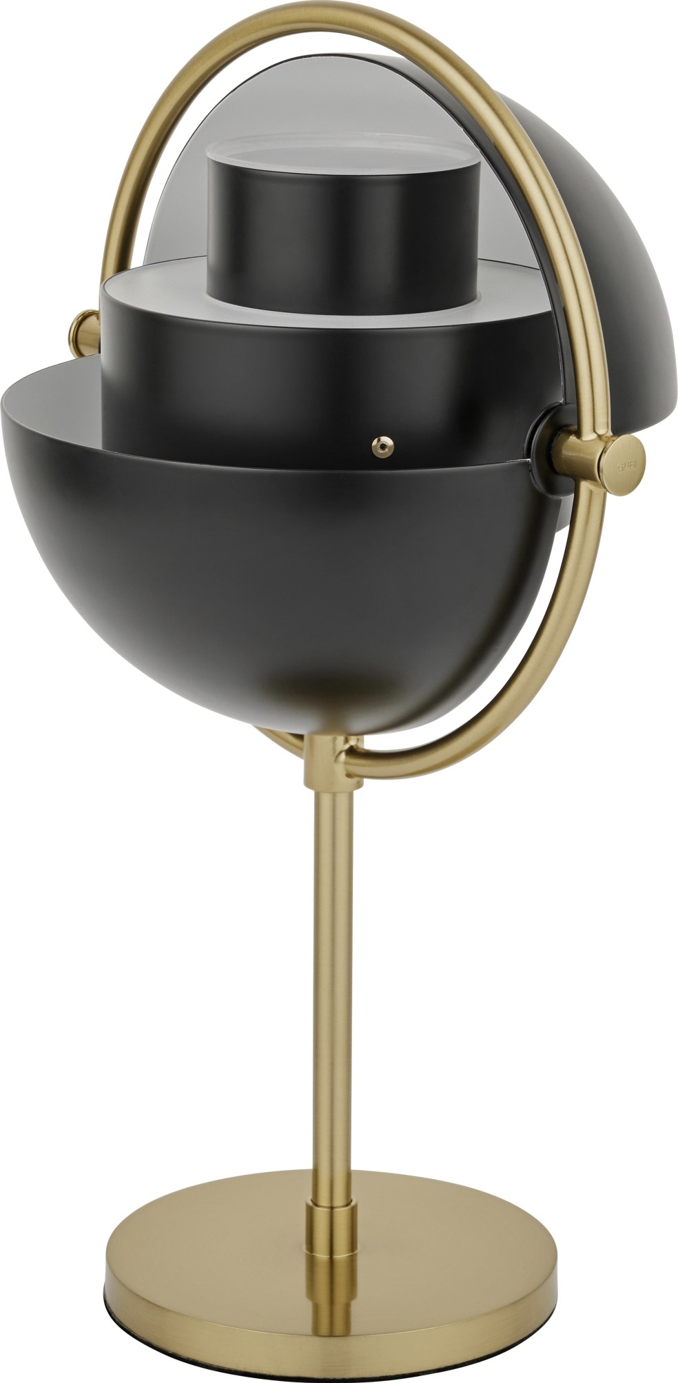 Gubi Multi-Lite Portable Lampe in Schwarz und Gold, moderne Akkuleuchte.