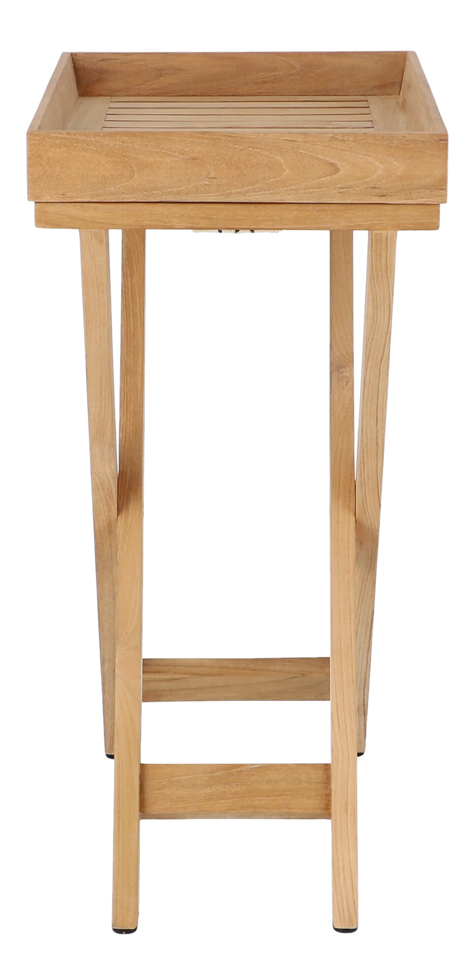 Chio Klapptisch von Jan Kurtz für den Outdoor-Bereich aus hellem, massivem Teakholz.