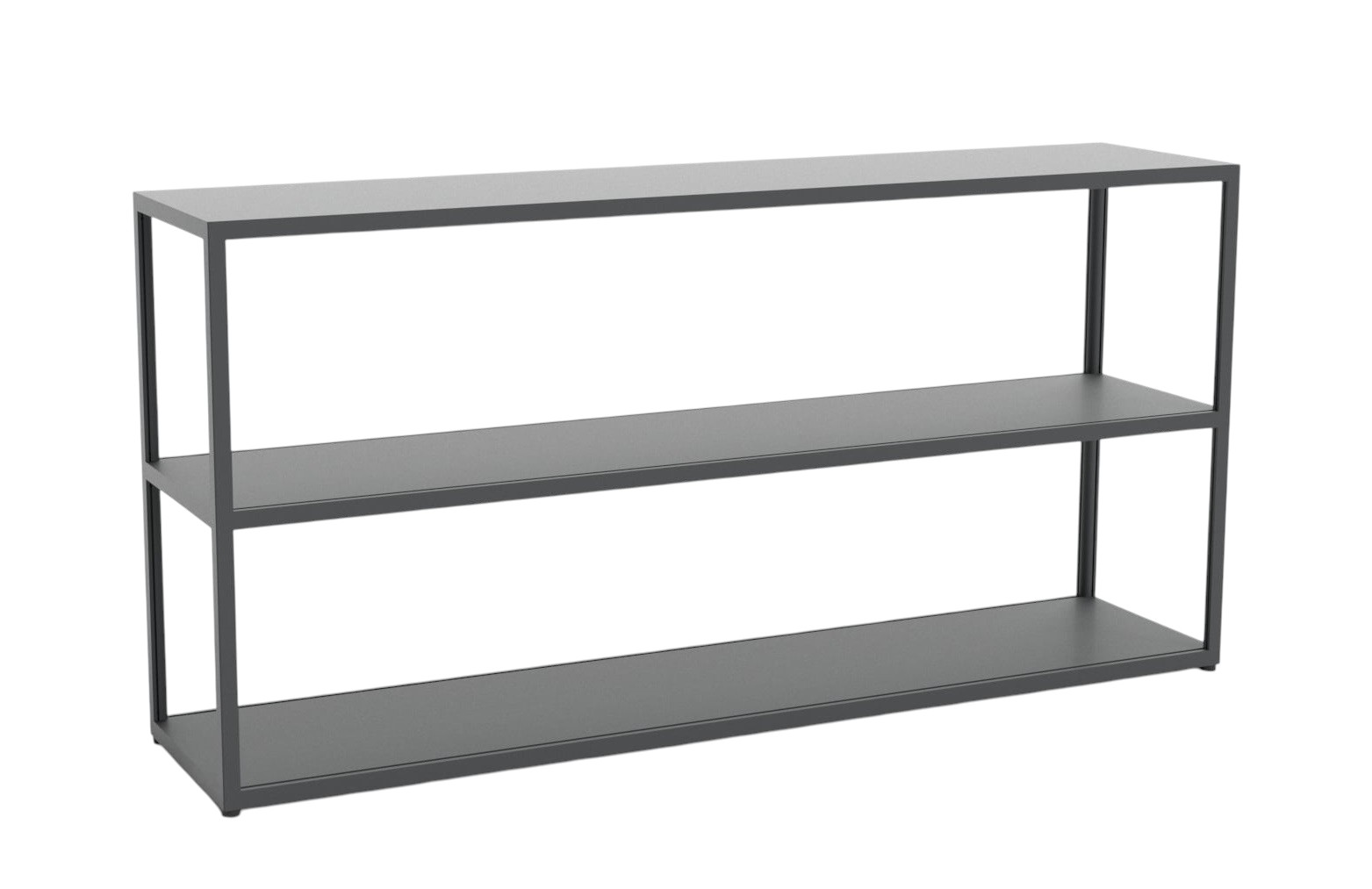 New Order Sideboard in Anthrazit: Modernes Regal mit drei Ebenen für Wohnzimmer und Büro.