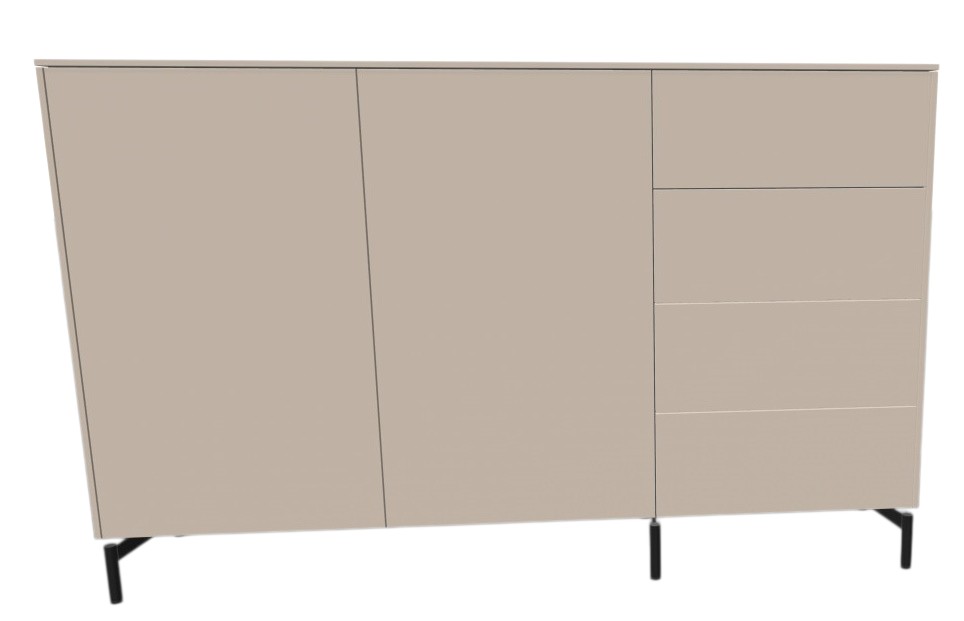 Aventa Sideboard Müller Möbelwerkstätten Vorzugskombination 4 Melamin kaschmirgrau / Metallfuß