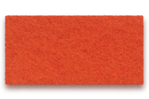 Nahaufnahme eines orangefarbenen Filzelements für den Hey Sign Welle Paravent, Textiler Sichtschutz.