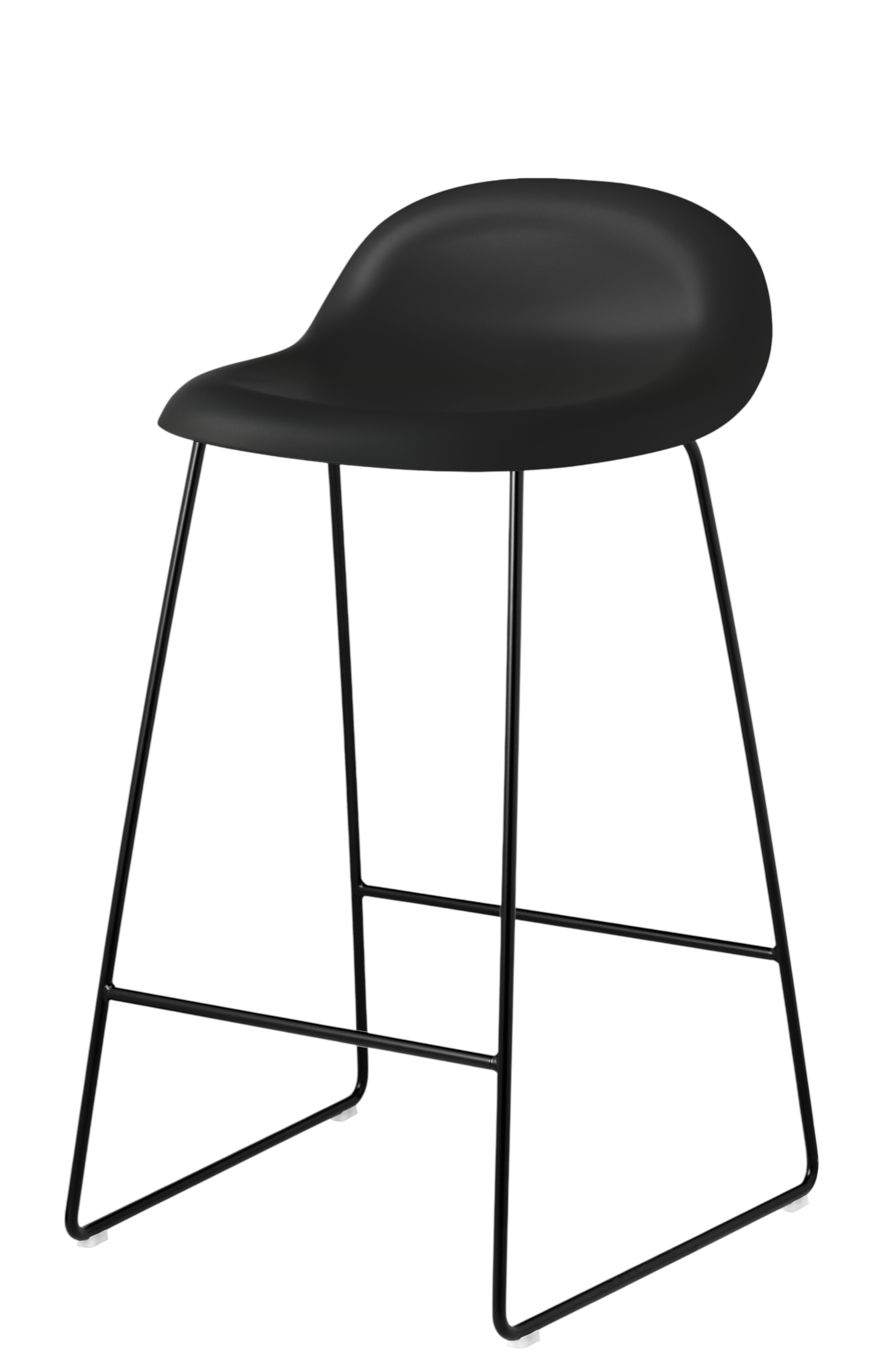 3D Barhocker 65 Kunststoff schwarz - Sledge Base Gubi