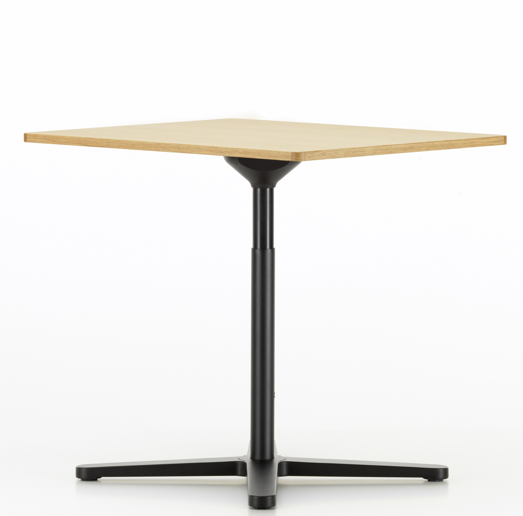 Vitra Super Fold Table, rechteckiger Faltbarer Tisch mit hellem Holz und schwarzem Fuß.