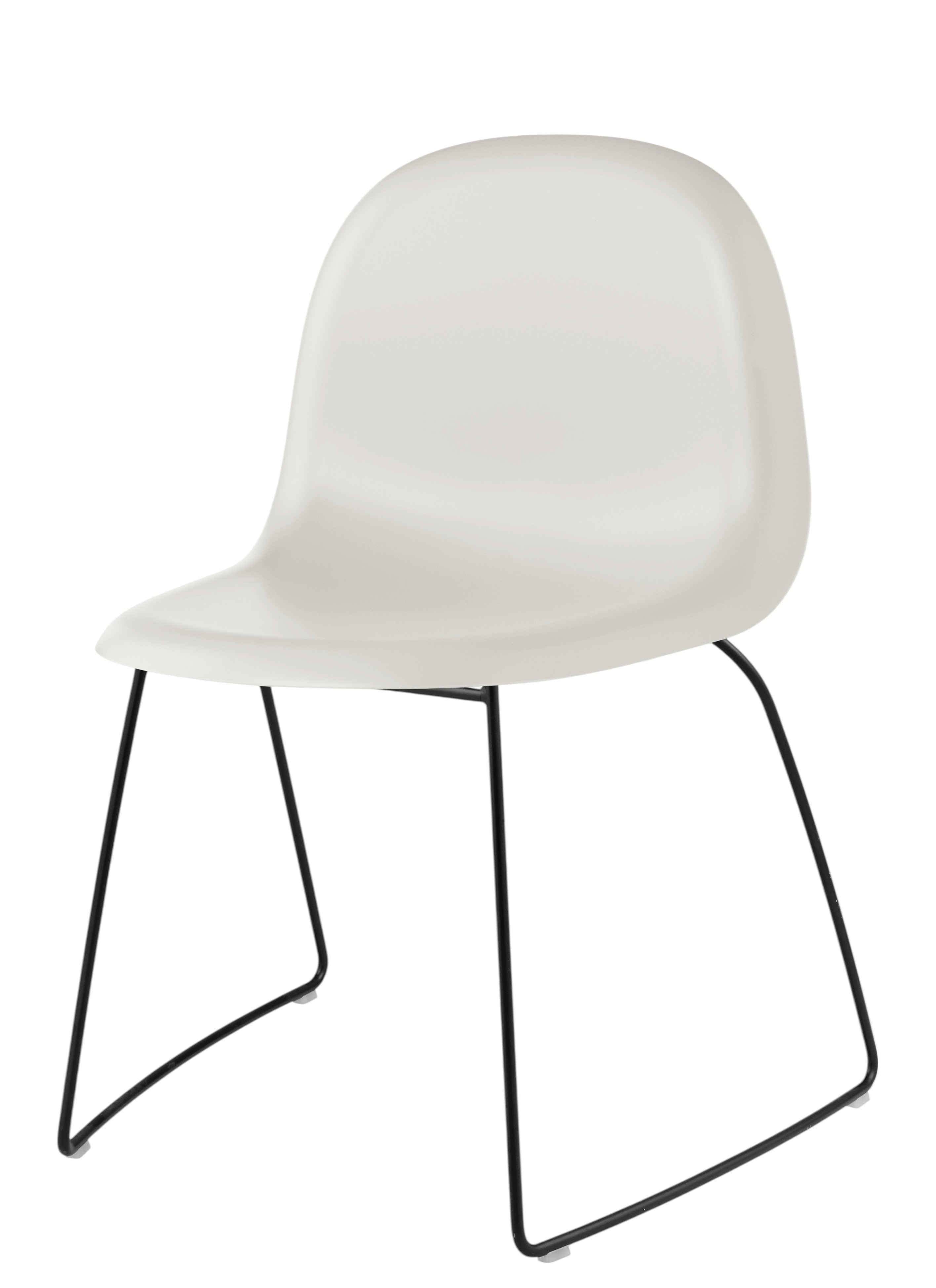 3D Esszimmerstuhl Kunststoff Alabaster White - Sledge Base Filzgleiter stapelbar Gubi