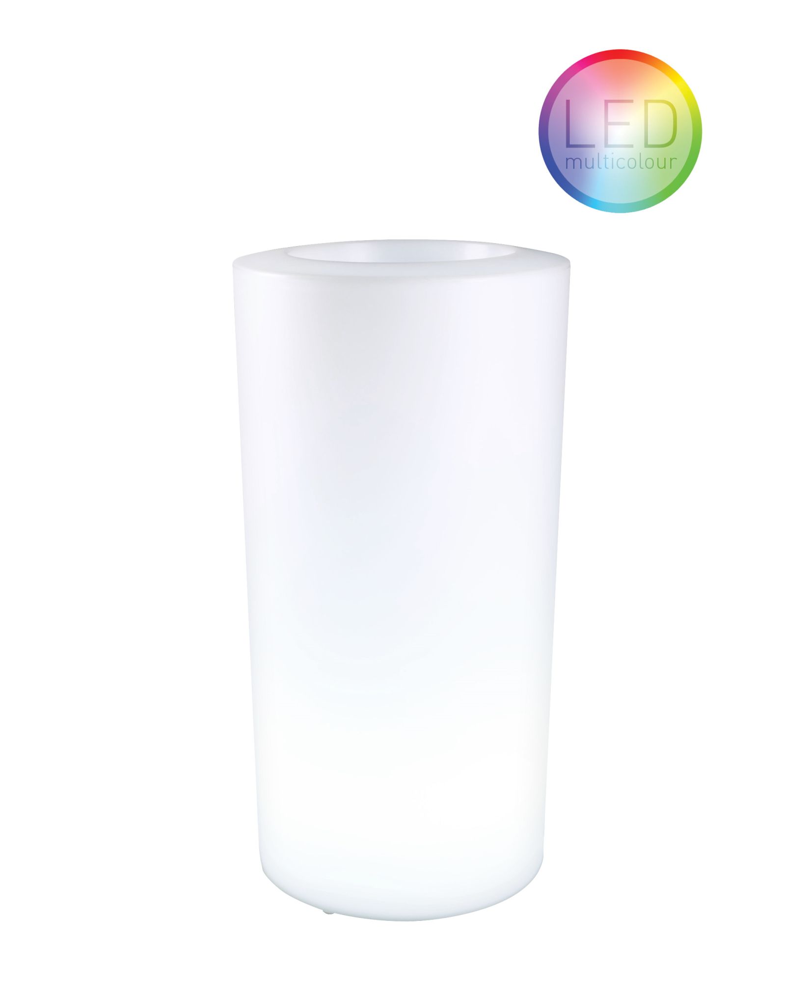 Weißer Moree LED Getränkekühler für Outdoor-Partys, beleuchtet und ideal für kühle Drinks.