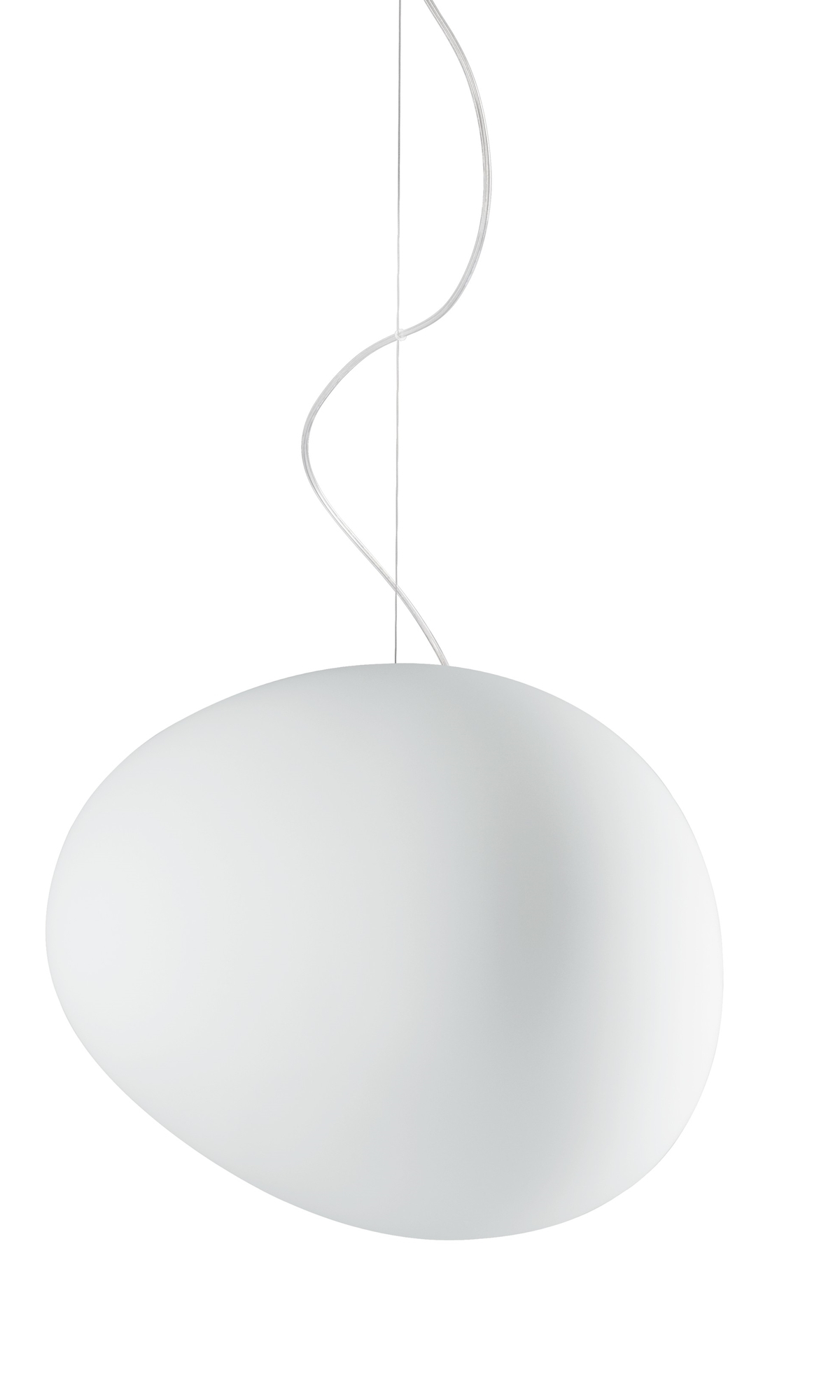 Weiße Gregg Pendelleuchte von Foscarini, modernes Design für Wohnzimmer und Esszimmer.