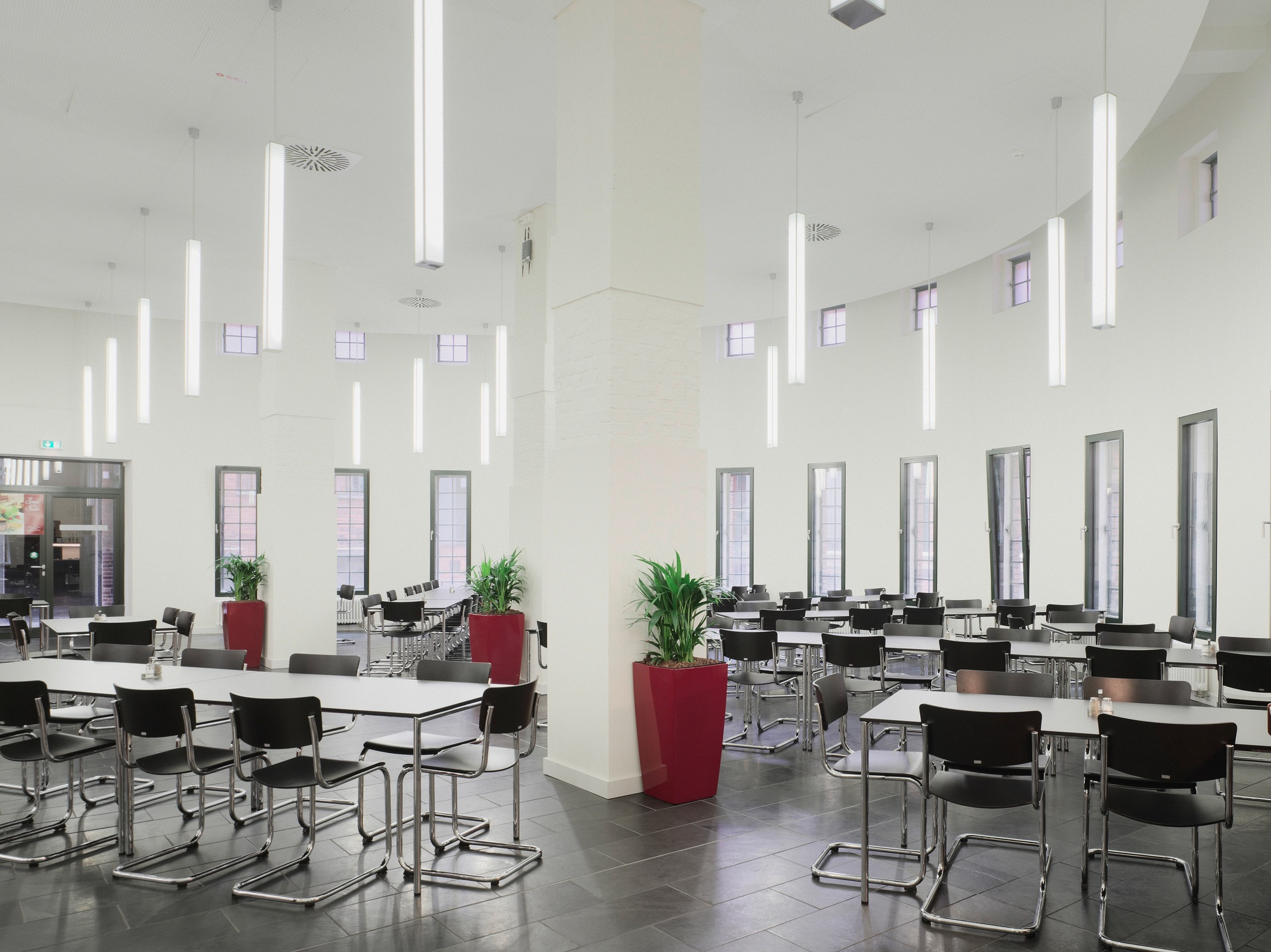 Bild eines S 43 Stahlrohr Freischwinger Stuhls von Thonet mit Buche natur und Chromgestell.