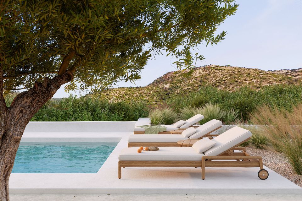 Jack Outdoor verstellbare Liege Teak Ethnicraft Natural