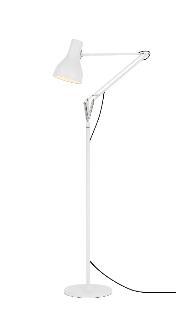 Anglepoise Type 75 Stehleuchte in Alpinweiß: Verstellbare Designer-Lampe für Wohnzimmer und Büro.