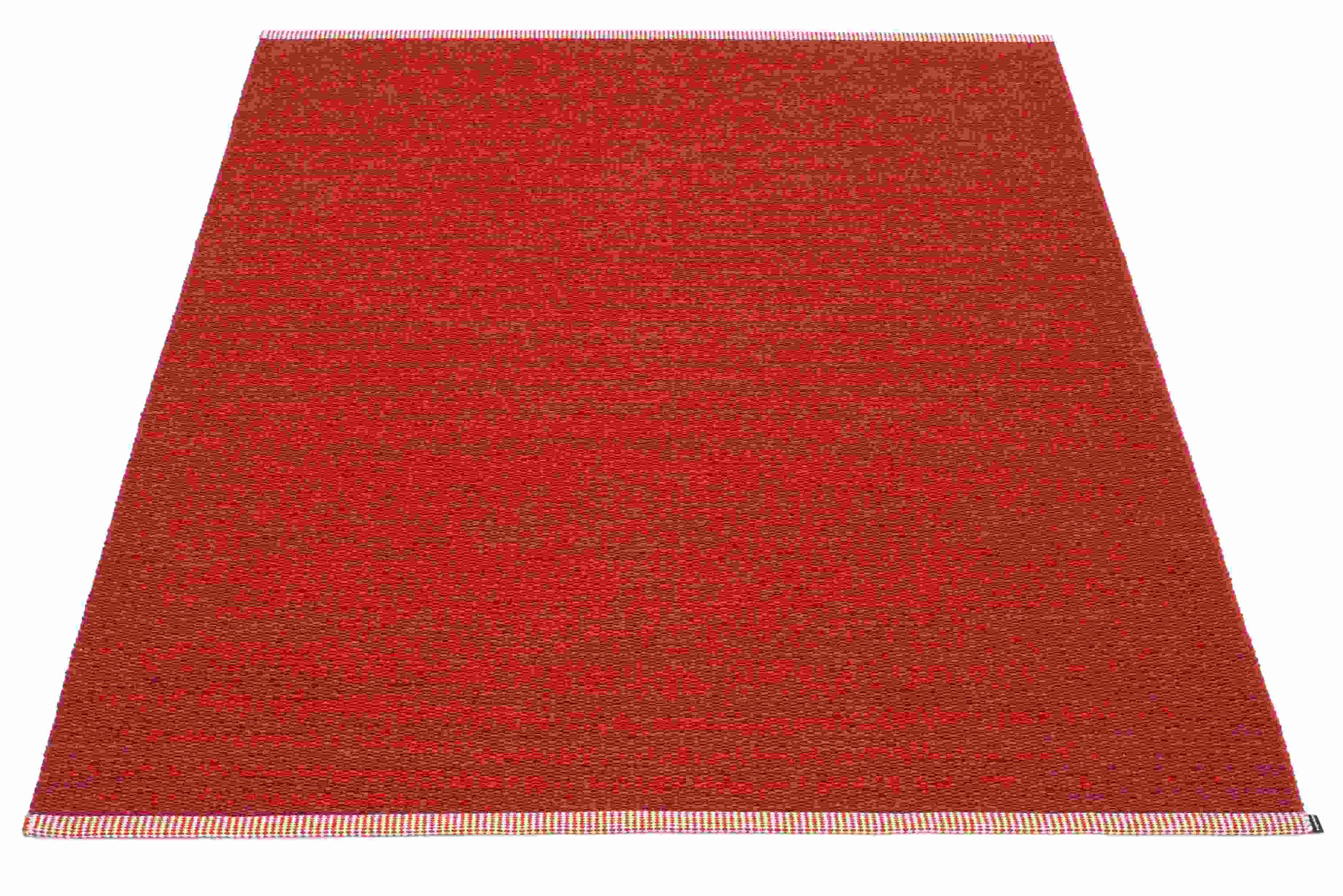 Dunkelroter Pappelina Teppich aus Kunststoff, Größe 230x320 cm, gewebte Textur für Innenräume.