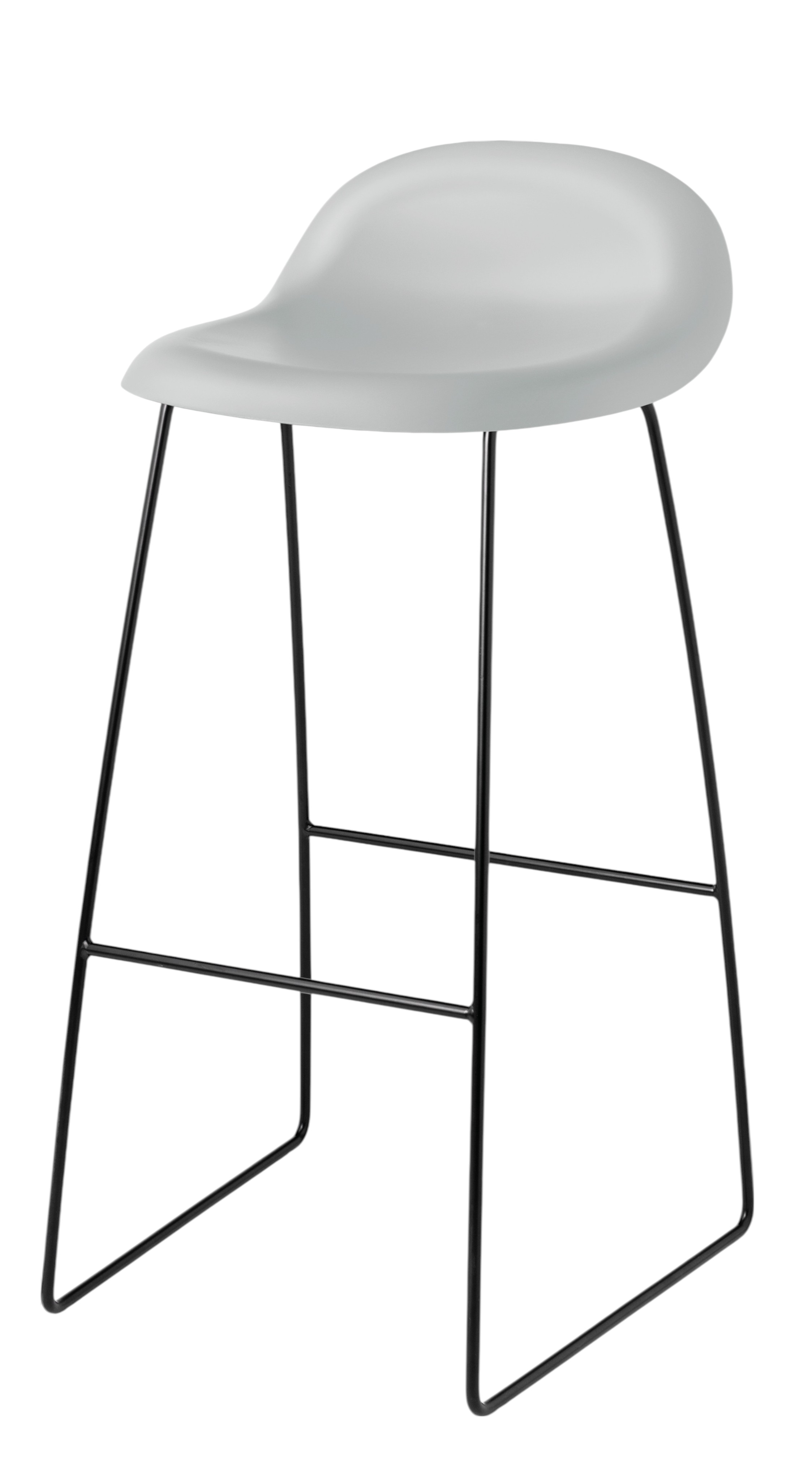 3D Barhocker 75 Lunar Gray - Sledge Base Filzgleiter Gubi