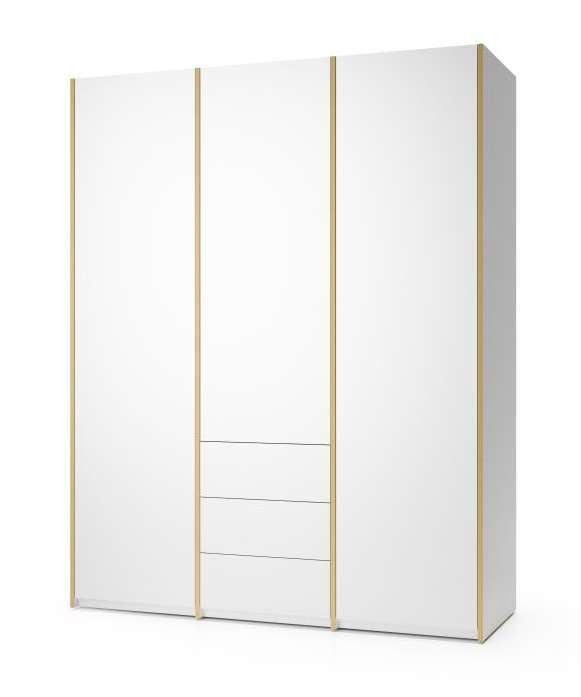 MODULAR PLUS Schrank von Müller Möbelwerkstätten, weiße Kombination mit drei Schubkästen.