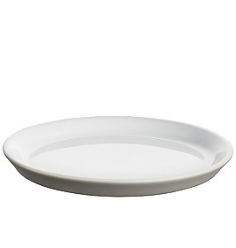 Weißes Alessi Tonale Untertassen Set (4 Stück) aus Keramik, moderne Tischdekoration für Kaffeetassen.