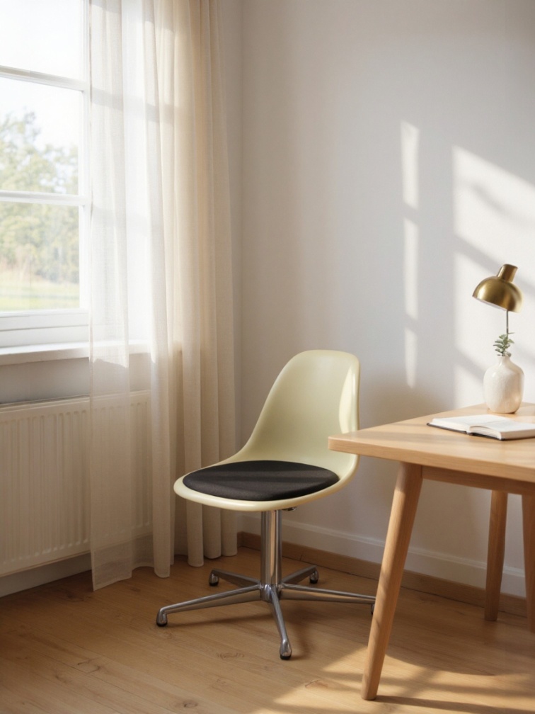 Eames Fiberglass Side Chair DSL mit Sitzpolster Vitra