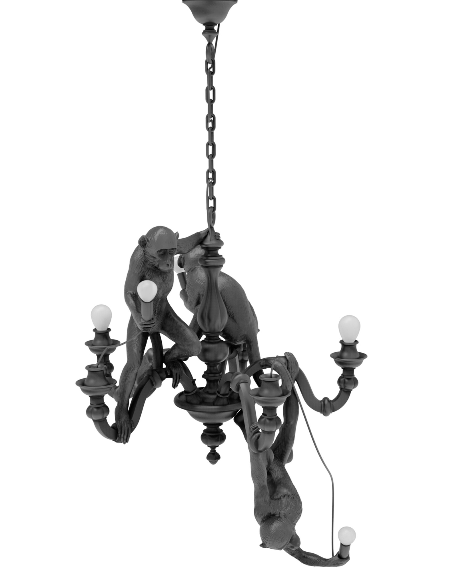 Monkey Chandelier Pendelleuchte Seletti Weiss