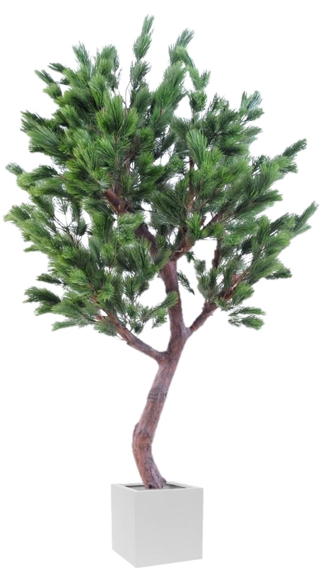 Künstlicher Taiga Pin Tree 230 mit realistisch gestalteten Nadeln in modernem Topf.