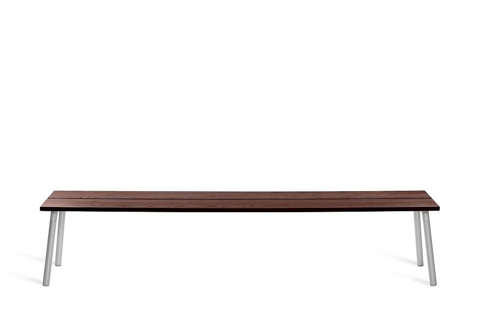 Run Bench 4-Sitzer Bank Emeco Aluminium/Walnuß