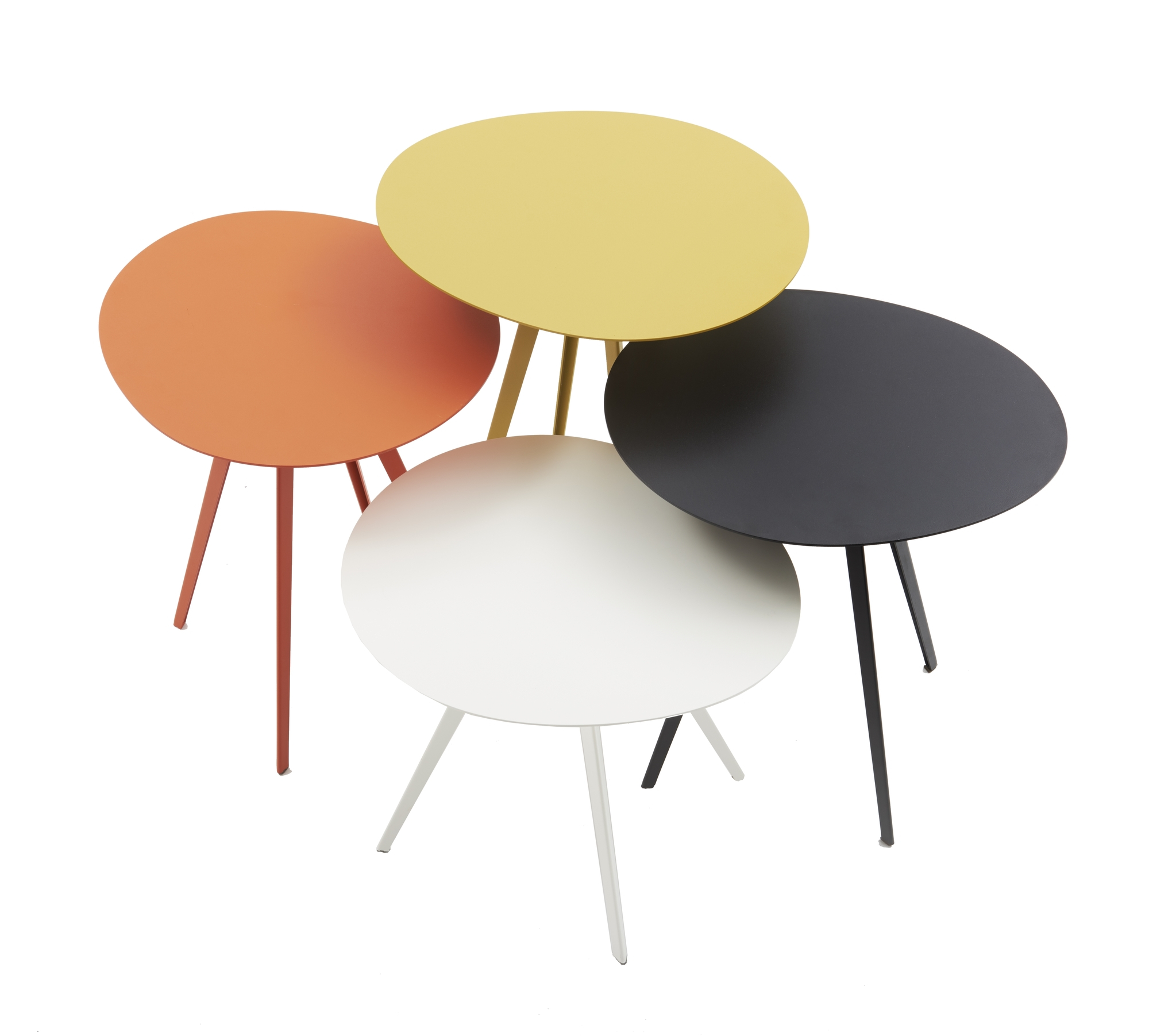 Agorà Beistelltisch groß Segis weiß, runder Tisch mit drei Beinen für Wohnzimmer und Büro.