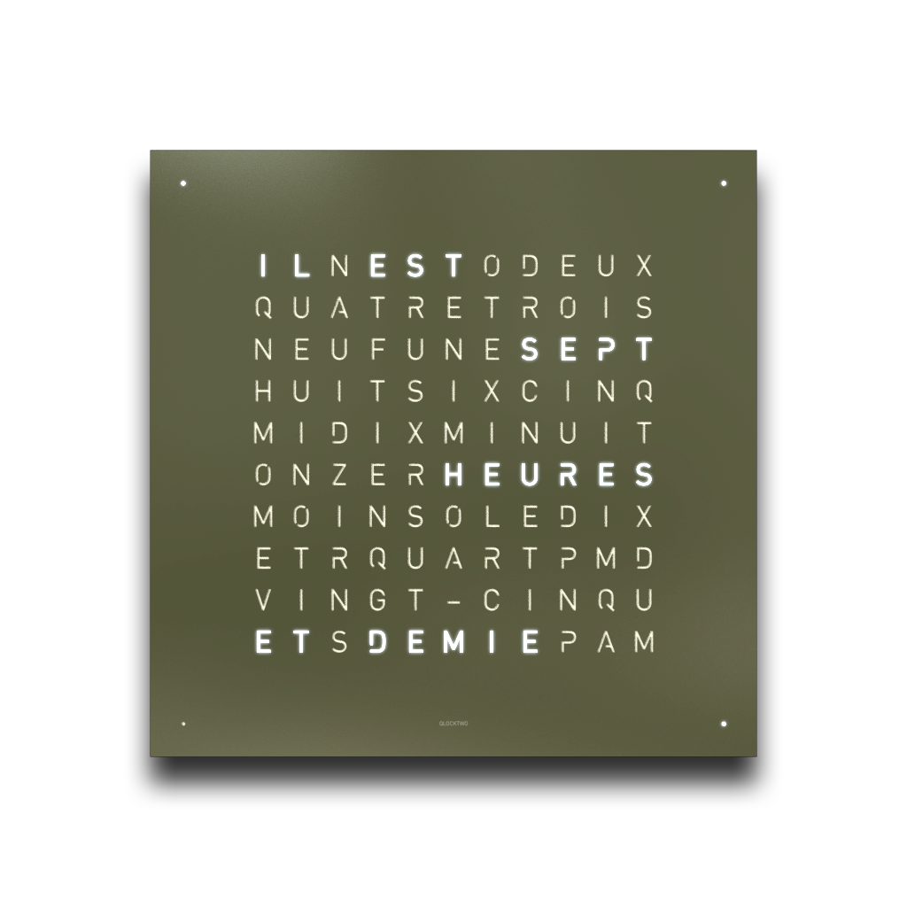 Frontcover für Earth 45 Wanduhr / Zeitobjekt Französisch QLOCKTWO