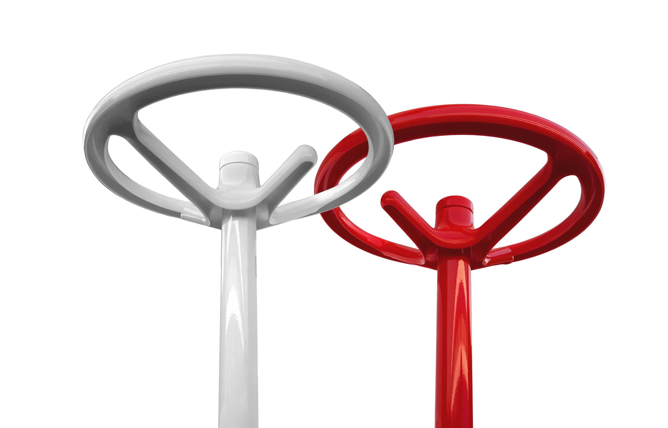 Bip Schirmständer von Rexite, weiß und rot, moderner Design Schirmständer für Flur.