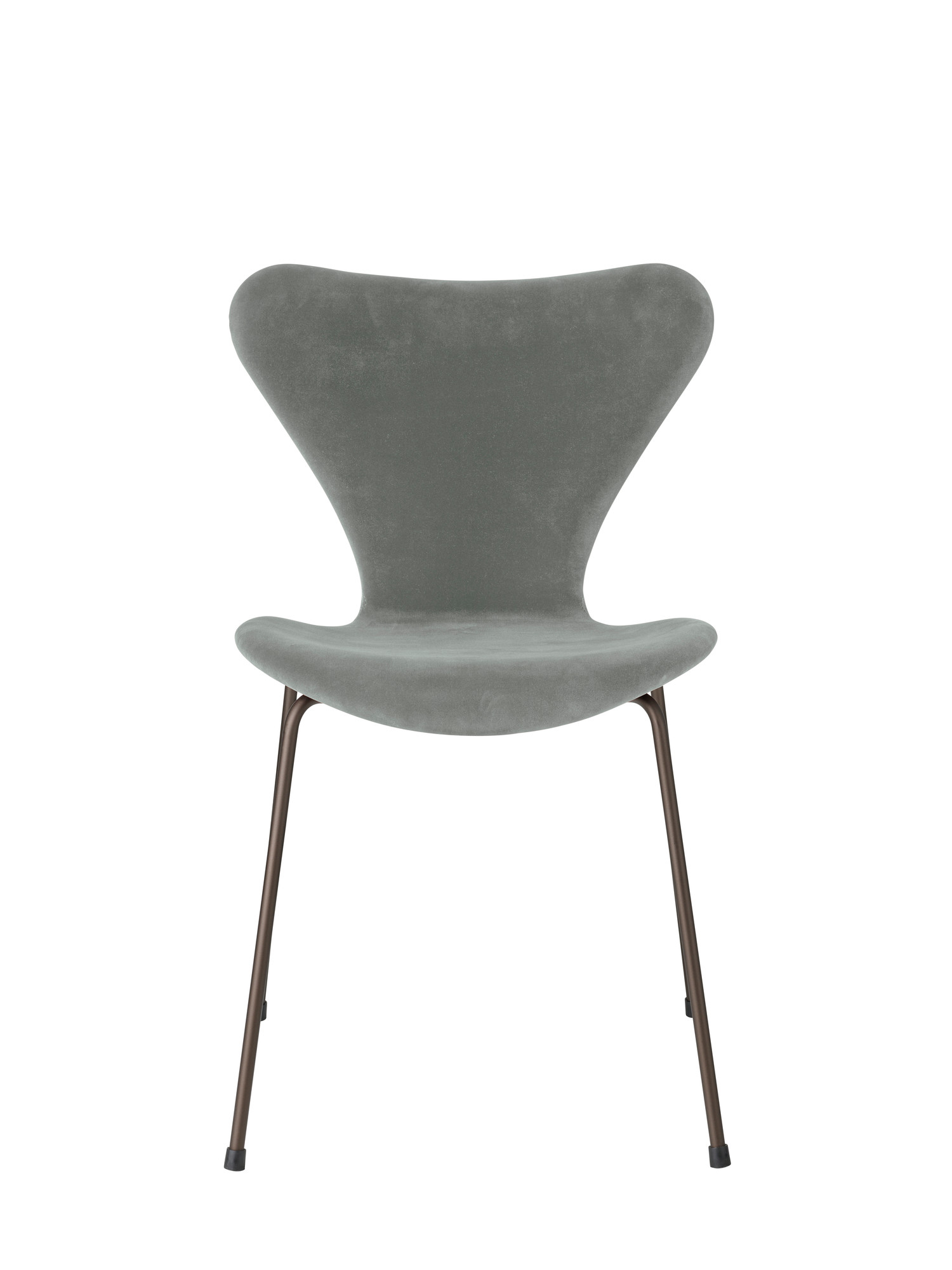 Series 7 Stuhl von Fritz Hansen, Modell 3107, grauer Samt, Vollpolster.