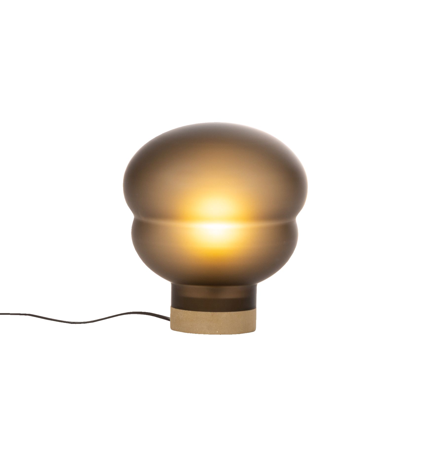 Kumo Tischleuchte in Rauchgrau von Pulpo: Moderne Lampe mit sanftem Lichtschein für Wohnraum.