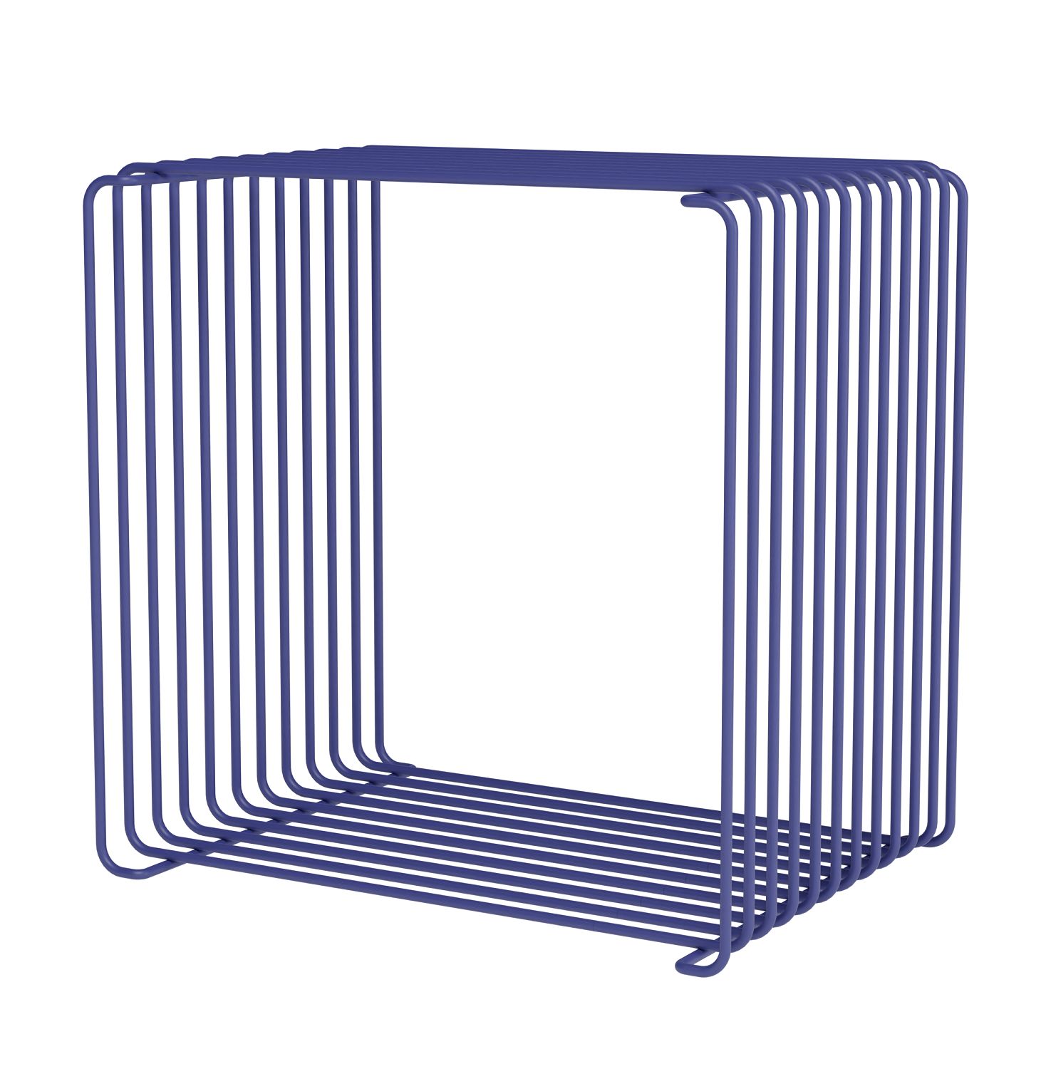Blauer Panton Wire Cube, ein einzelnes Drahtregal von Montana, modernes Design.