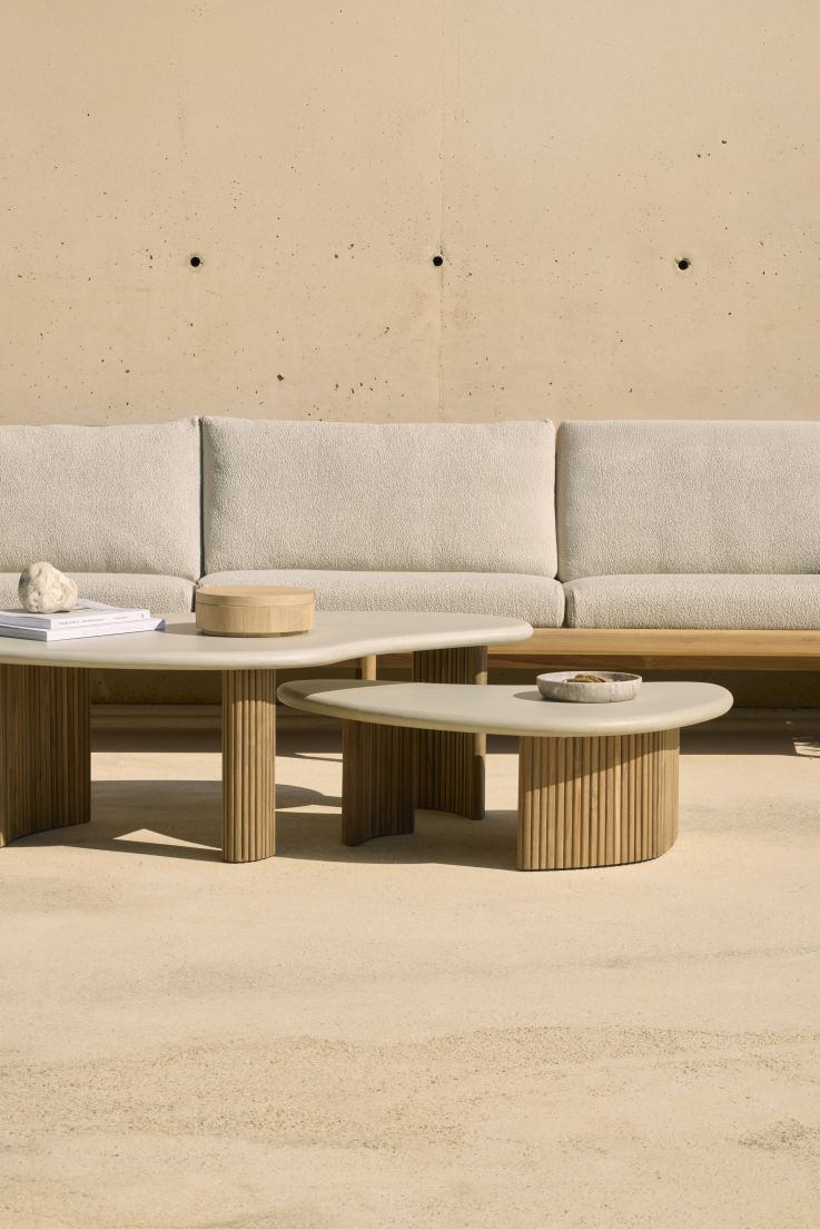 Boomerang Outdoor Couchtisch Beton/Teak Ethnicraft