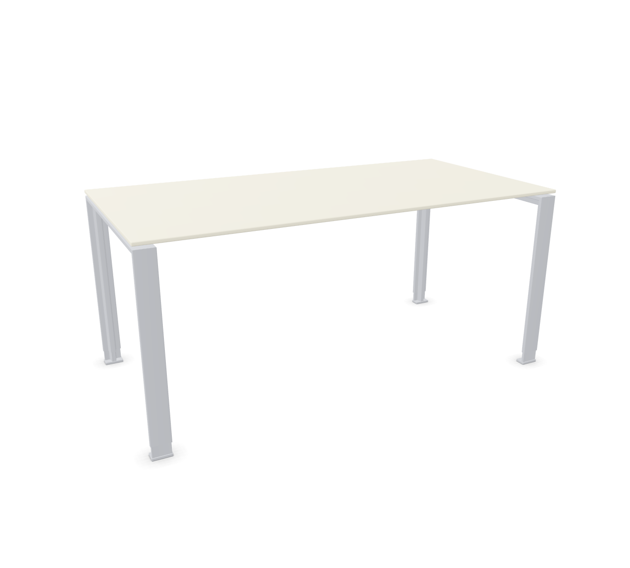 DOIT4 Schreibtisch von König+Neurath, höhenverstellbar, mit heller Tischplatte und silberfarbenem Gestell. Ergonomischer Arbeitsplatz.