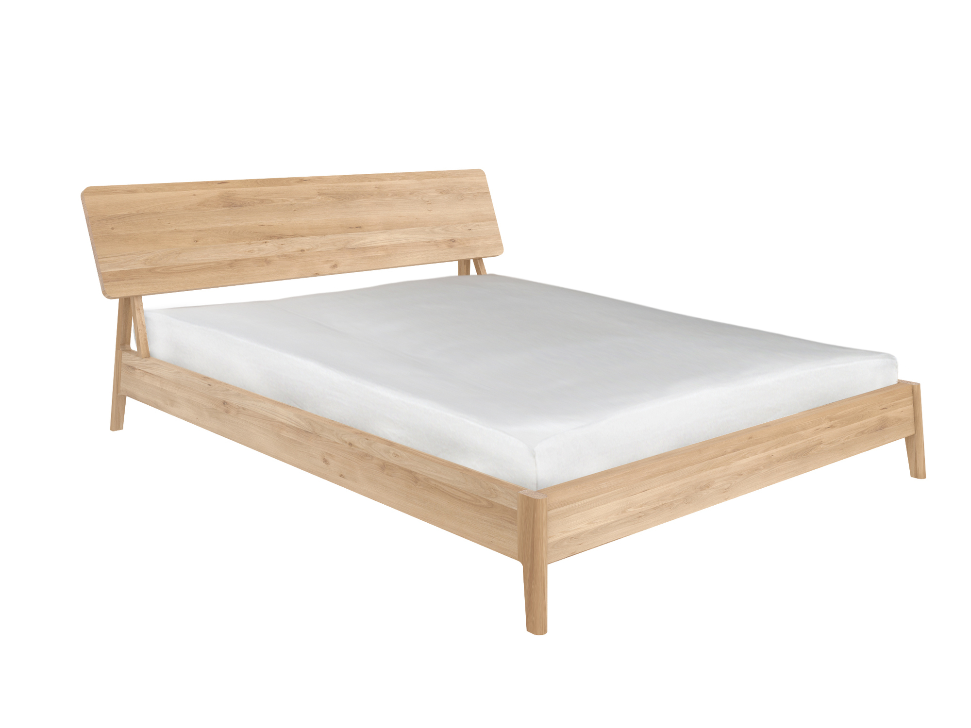 Air Bett Eiche 160x200 von Ethnicraft: Modernes Holzbett mit schlichtem Design und Lattenrost.