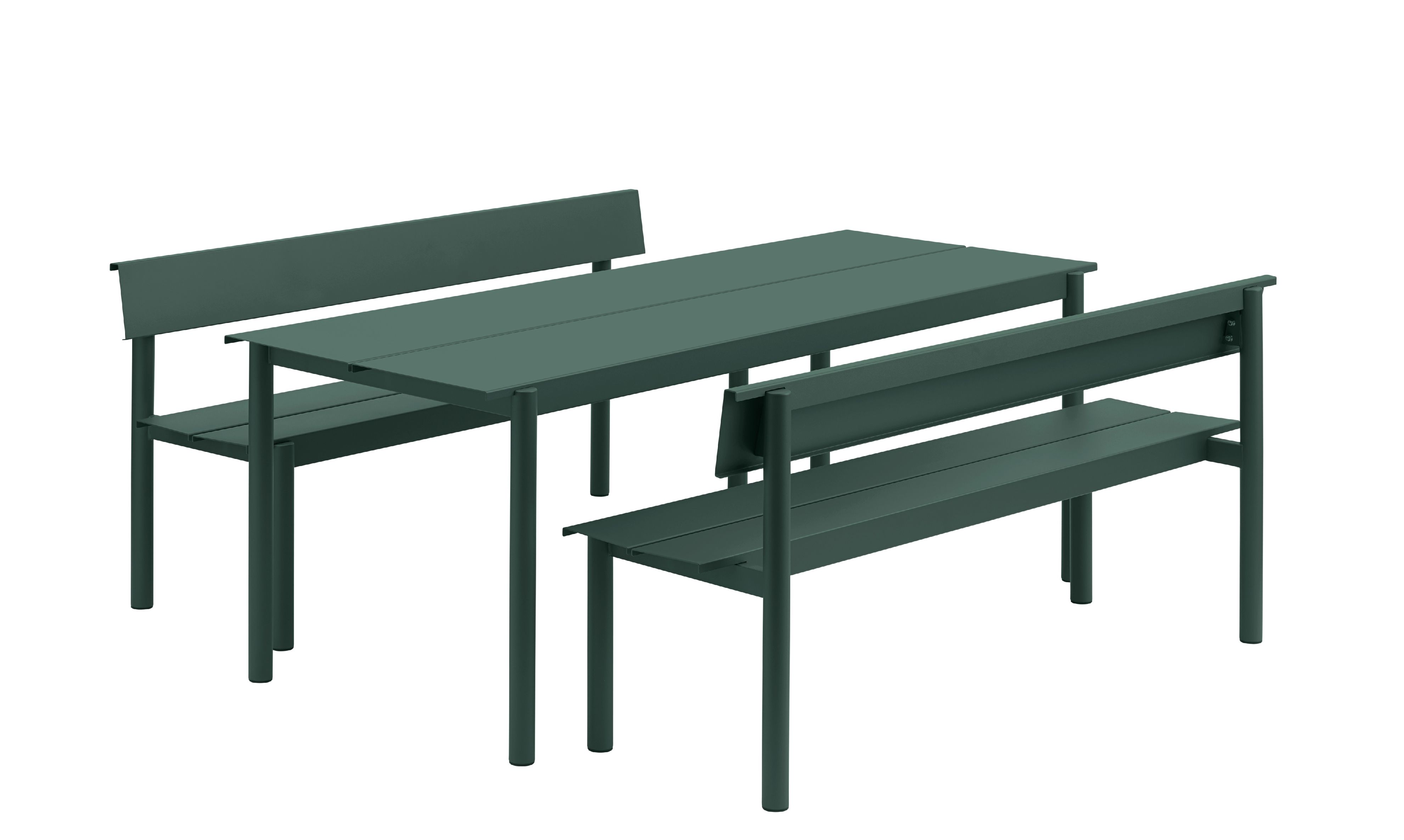 Linear Steel Bench Outdoor Bank mit Rückenlehne 170x34 cm Muuto