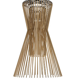 Goldfarbene Allegro Deckenleuchte von Foscarini, moderne Designerlampe mit filigranem Metall-Gestell.