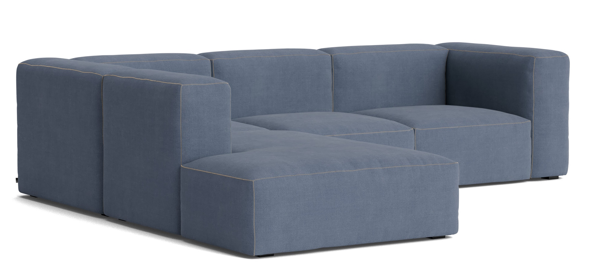 Blaues Mags Soft Sofa Eckkombination von Hay mit Armlehne links, modernes modulares Sofa.